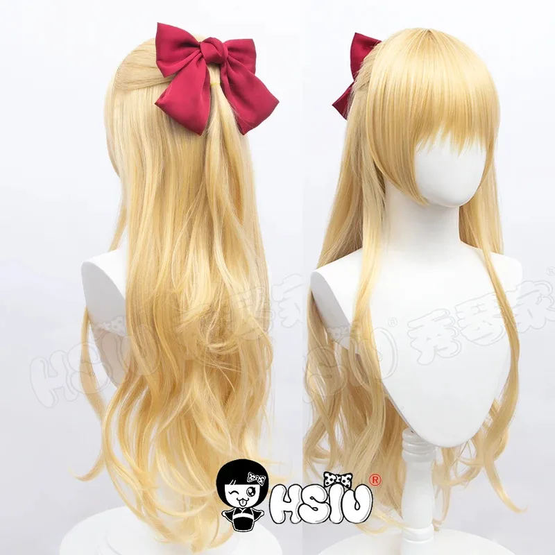 Sailor Venus cosplay wig HSIU Brand Golden Long hair halloween Prom party wig+Free hair accessories+Free wig cap