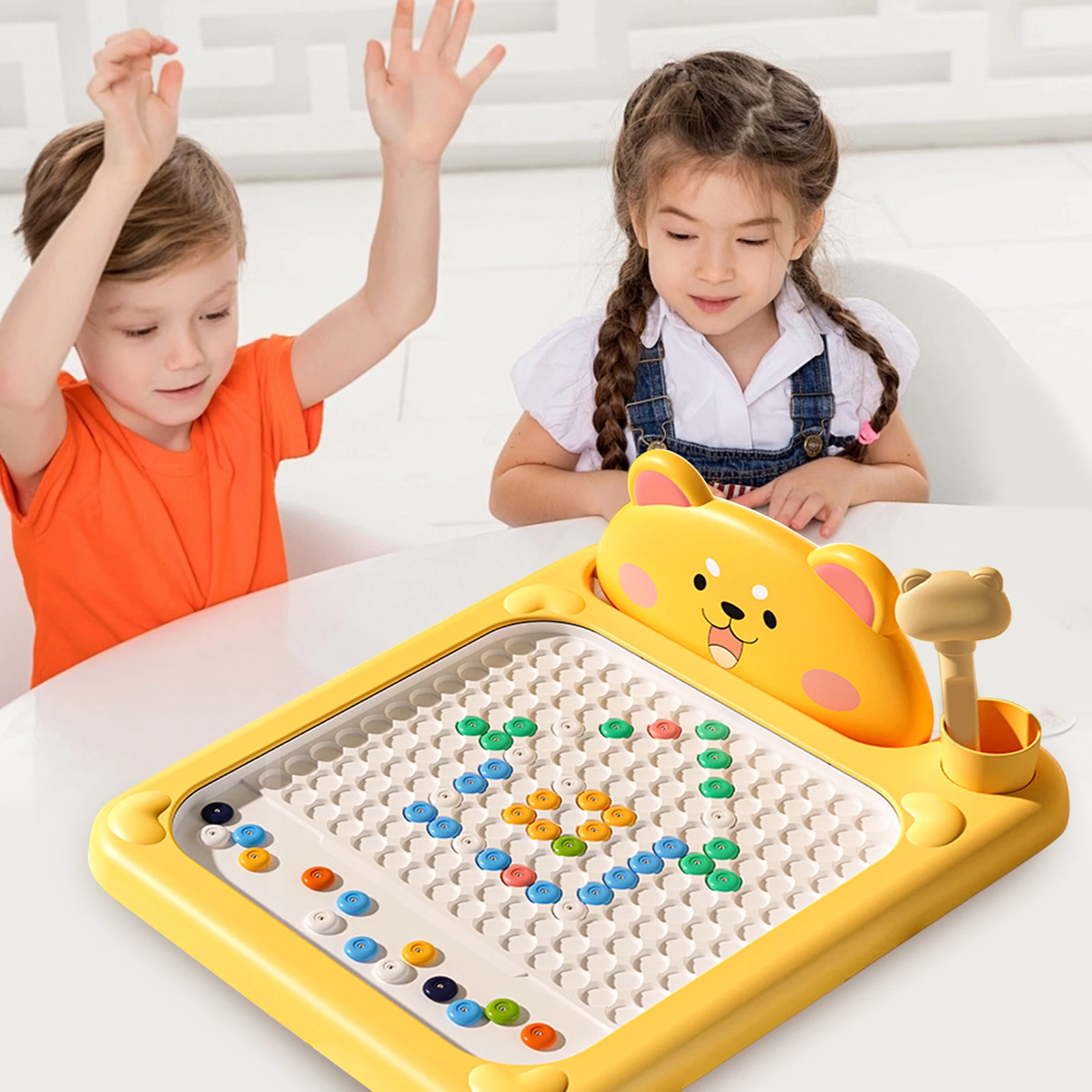 Cartoon Magnetic Drawing Board Reusable Interactive Pen Art Board Large Magnetic Graffiti Board for Early Education Puzzle Toy