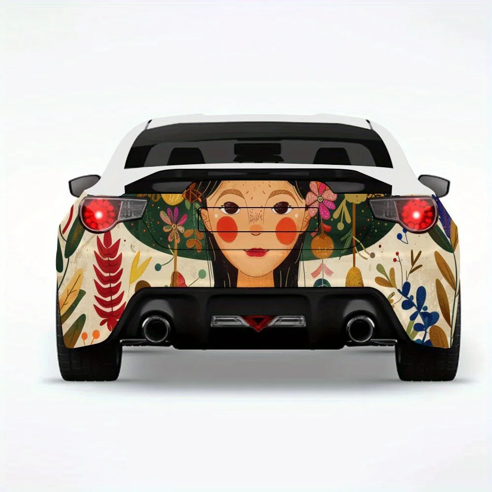 

Folk Art Harvest Man Car Sticker,Automotive Car Vinyl Wraps for Decoration and Protection - Waterproof Self - Adhesive Vinyl Dec