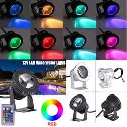 12V IP68 LED Underwater Light 10W RGB/White/Warm White LED Flood Lights Fountain Pool Pond Aquarium Spotlight Bulb Garden Lamp