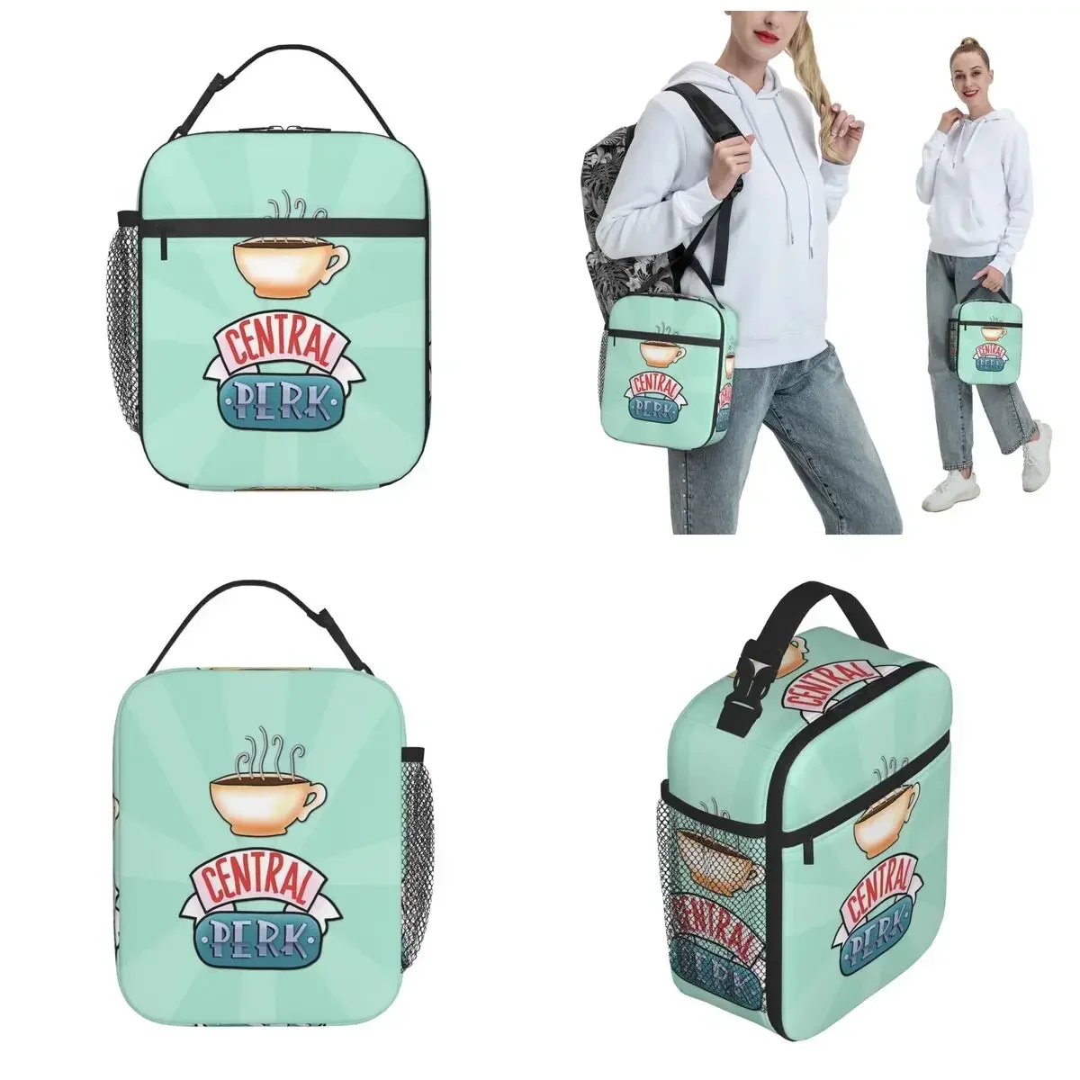 Friends TV Show Central Perk Thermal Insulated Lunch Bags Portable Food Container Bags Men Women Thermal Cooler Lunch Boxes