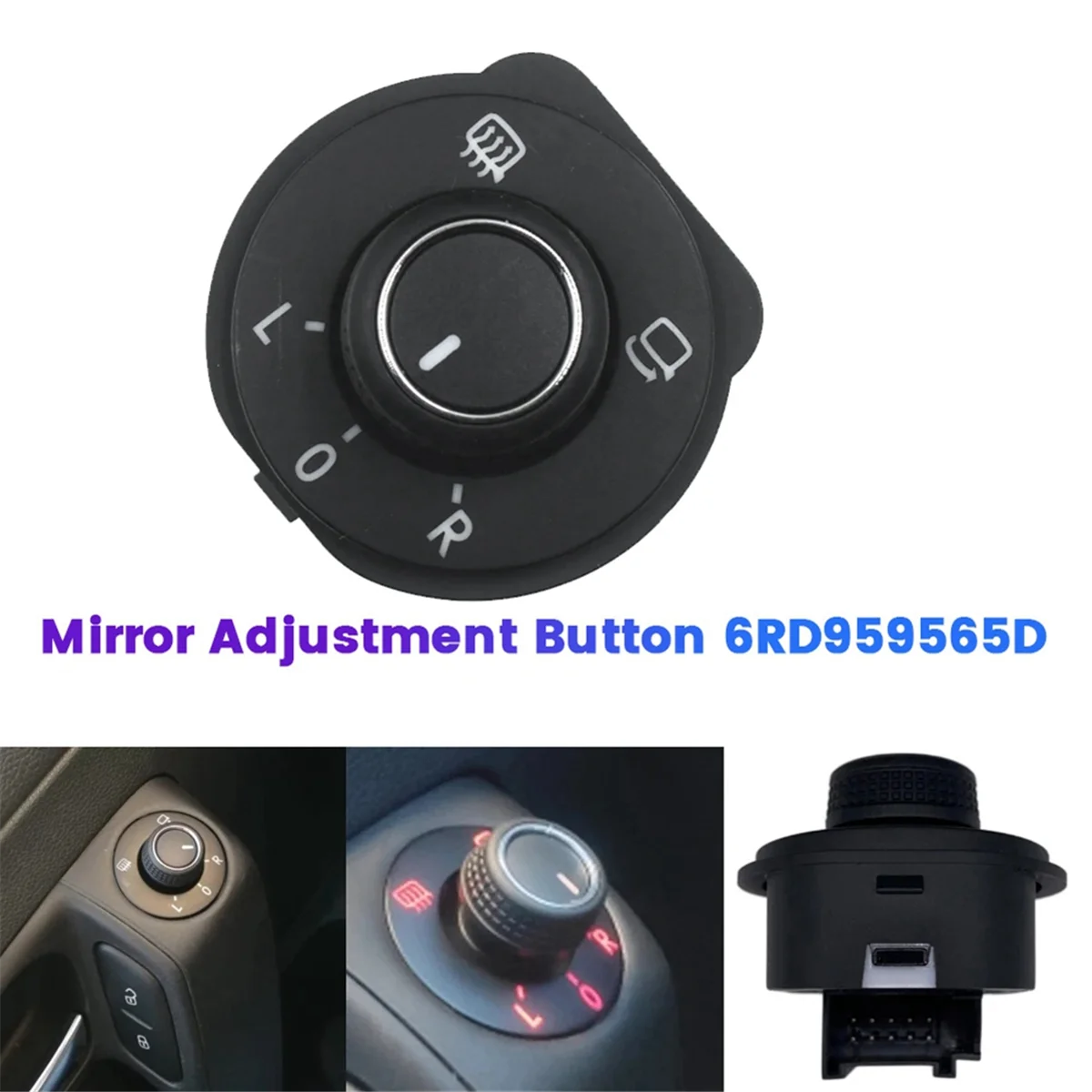 6RD959565D Electric Rear View Mirror Adjuster Switch Knob for VW POLO 6R 2011-2016 Mirror Control Folding Button