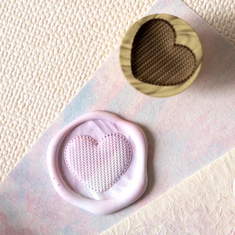 

3D Heart Wax Seal Stamp 20mm Original Engraved copper Seal Head for Handmade Scrapbook,Envelope Sealing,Vintage Letter Decor Toy