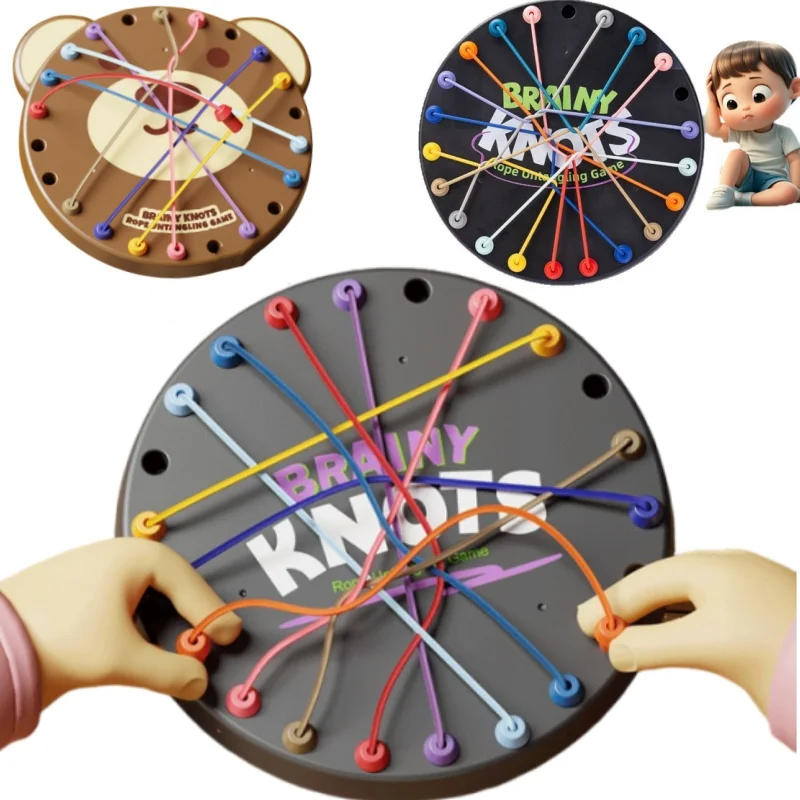 

Настольная игра с развертыванием веревки, настольная игра-головоломка с веревочными узлами, логические утопления, игрушки-головоломки, обучающие развивающие игрушки для детей