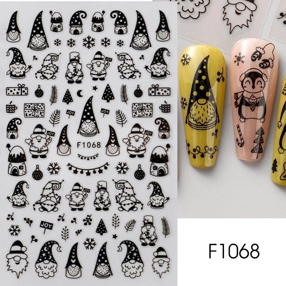 

1 piece 5D snowflake nail stickers high quality exquisite winter self-adhesive nail art decals Christmas nail decoration sticker