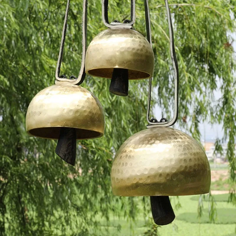 Copper Bell Handwork Hanging Wind Chimes Healing Outdoor Meditation Accessories Tibetan Bells Musical Percussion Instruments