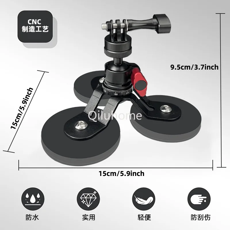 Aluminum Alloy GoPro Accessories Car Magnetic Suction Bracket Fixed Sports Camera Pan & Tilt Car GoPro Magnet Sucker