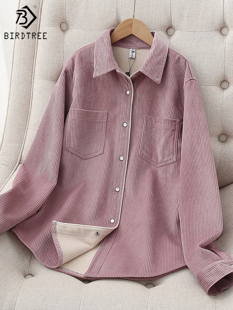 Thicken Velvet Plain Shirts Women Winter Warm Blouses and Tops New Casual Corduroy Shirt Jacket Female Clothes Coat Outw T29701X