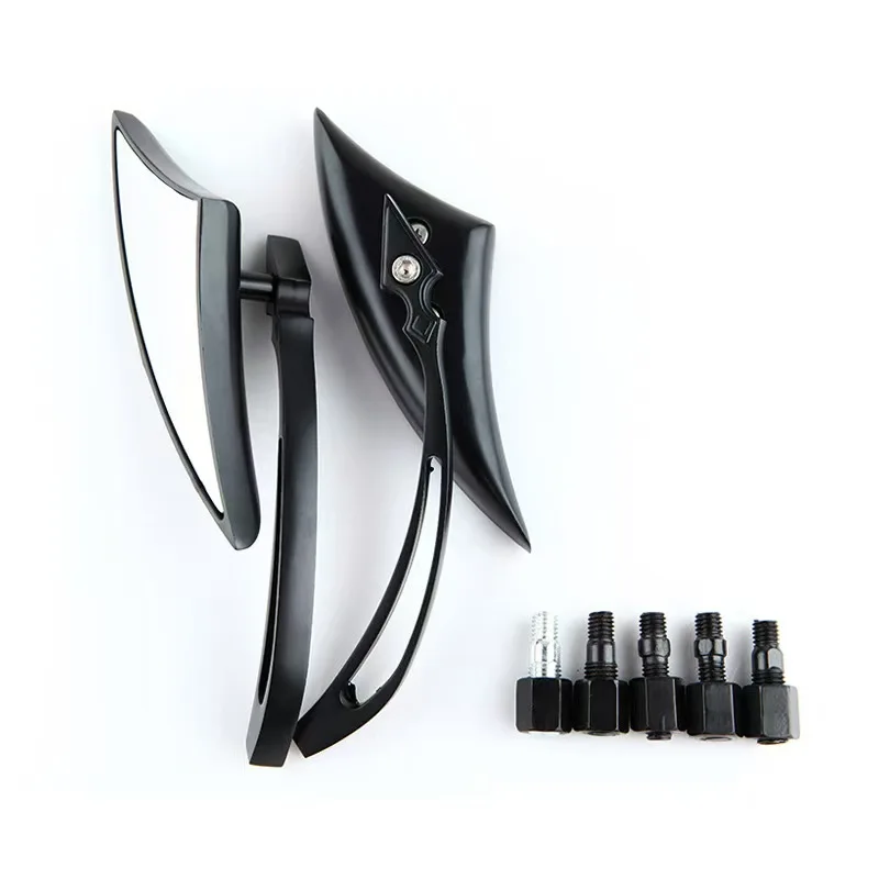 دراجة نارية أسود/كروم 8 مللي متر 10 مللي متر المرايا الجانبية لهوندا الظل VTX كاواساكي فولكان سوزوكي GSX-R ياماها الخامس ستار 1100 #3