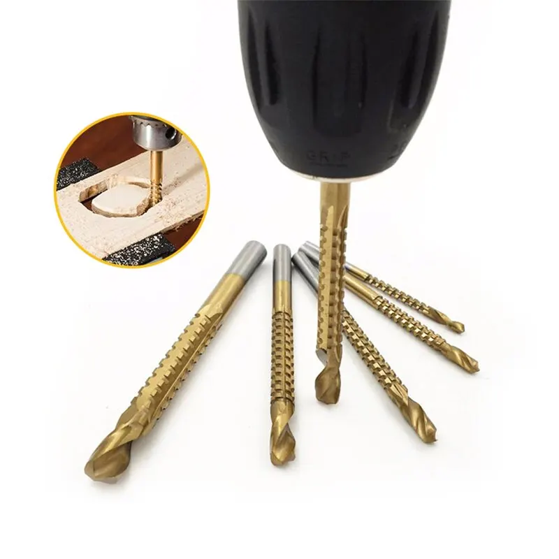 HSS مثقاب الخشب اليد الحفر الكهربائية مثقاب مسننة تويست الحفر مجلس خشبي توسيع والحز أداة مجموعة