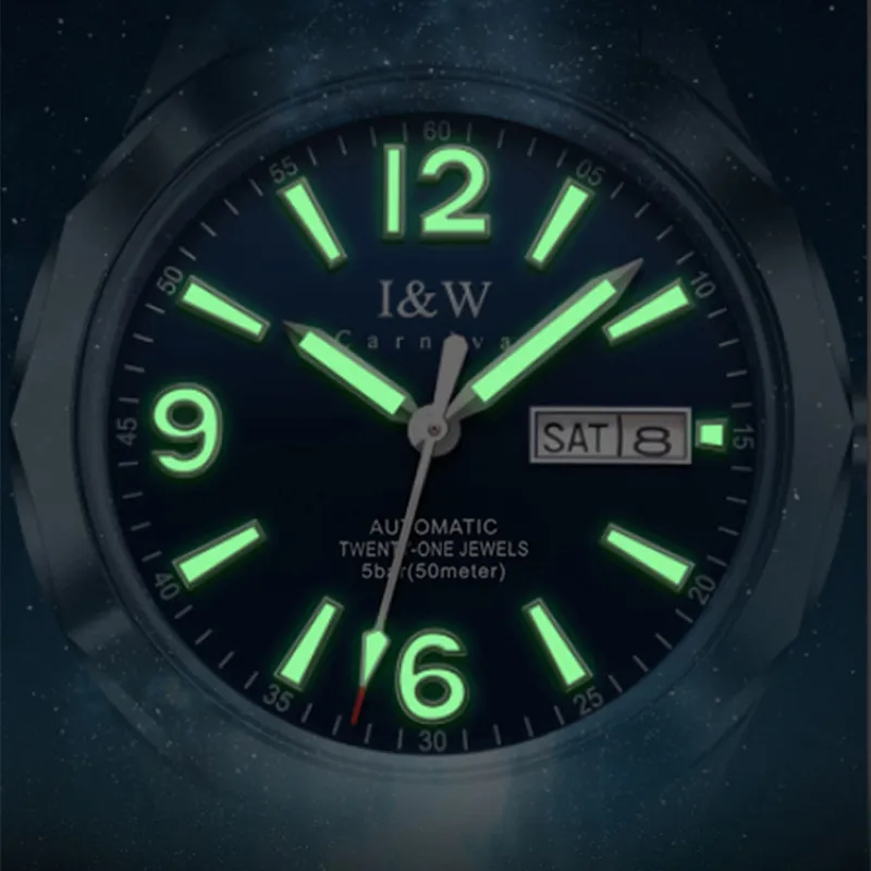 Reloj CARNIVAL Mens Tungsten Mechanical Watch Brand Luxury NH36 Automatic Movement Wristwatches for Men Waterproof Montre Homme
