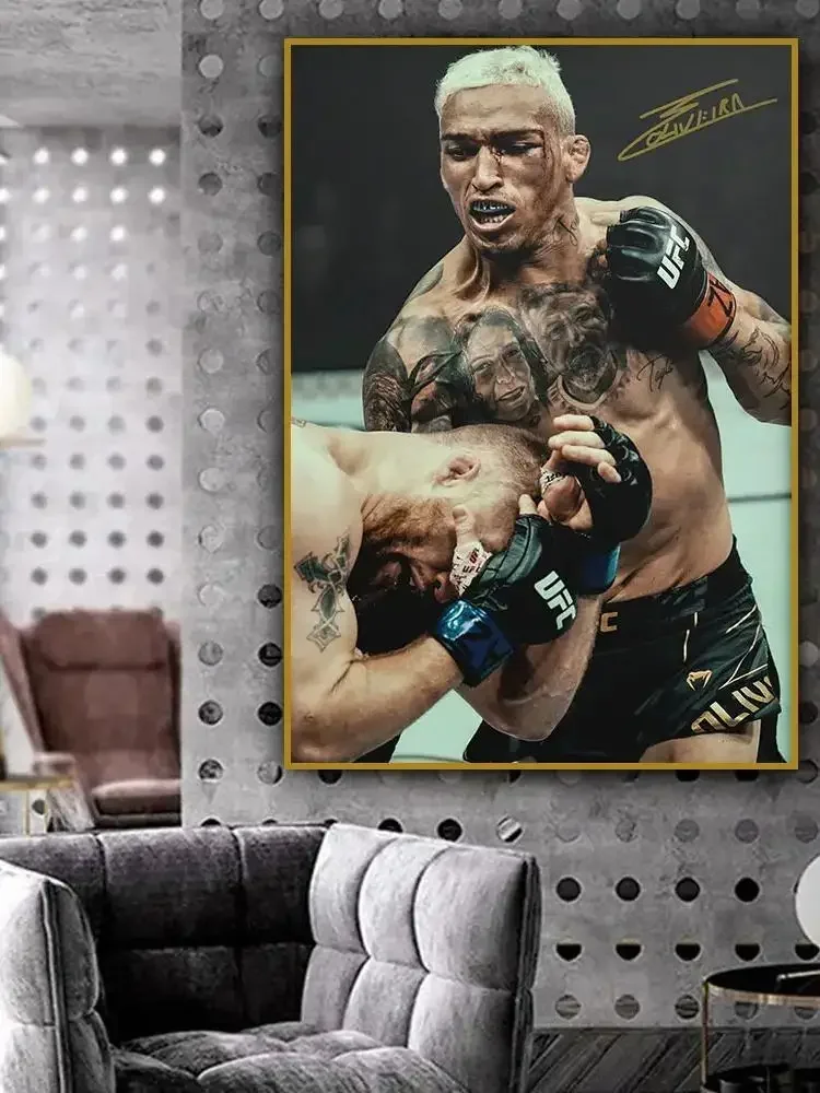 الملاكمة كونور مكجريجور الملاكمين المهنية نيت دياز لمعان المشارك قماش اللوحة طباعة جدار الفن لغرفة الصالة الرياضية ديكور المنزل
