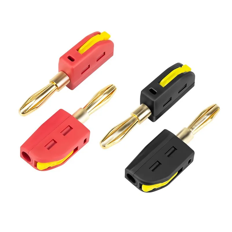 10PCS 4mm Banana Plug High Current Quick Connect Gold-plated Banana Connector 32A Electrical Test