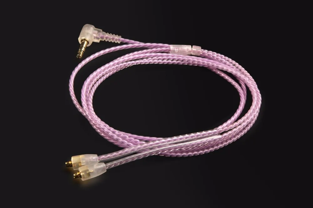 Occ prata chapeado atualizar cabo de áudio para logitech ue900/westone ac10 ac20 monitores de músico série aventura alfa