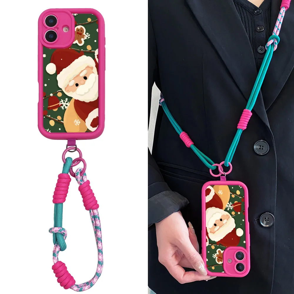 2025 caseFor سامسونج A56 55 36 26 16 06 15 35 25 54 34 24 73 53 71 51 31 72 52 32 14 12 17 07 سانتا كلوز Crossbody الحبل