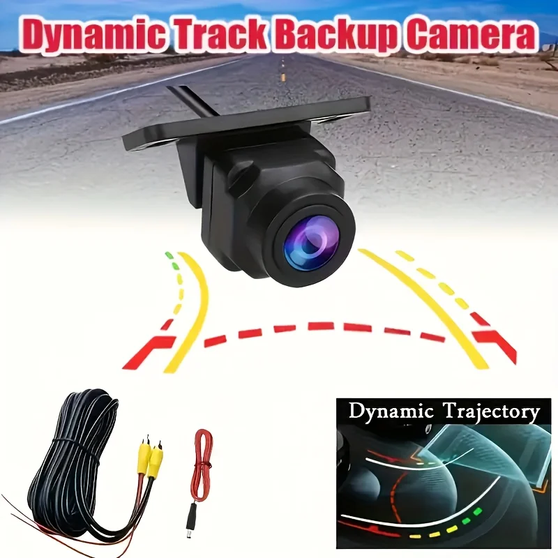 Dynamic Trajectory REVERSE CAR CAMERA with Moving Guidelines - Rear View Backup Camera for Reversing Parking SUV Vehicles Pickup