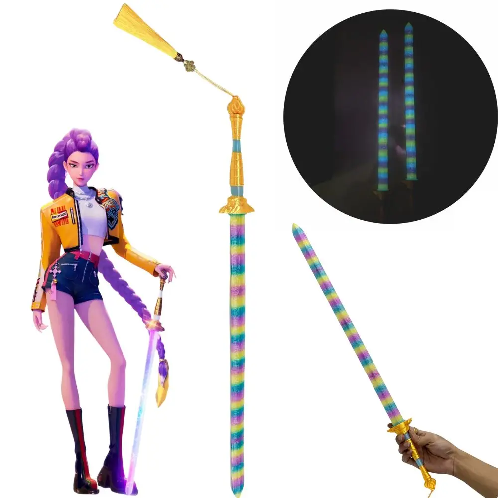 Kpop رومي شيطان الصيادين تأثيري أضواء السيف الأسلحة لعب الأدوار الدعائم لفتاة مجموعة المعبود هالوين كرنفال زي الملحقات #1