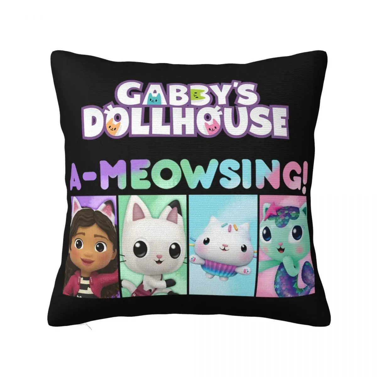 Kids Love Gab Gabbys Dollhouse Square Pillowcase Pillow Cover Cushion Decor Comfort Throw Pillow for Home Sofa