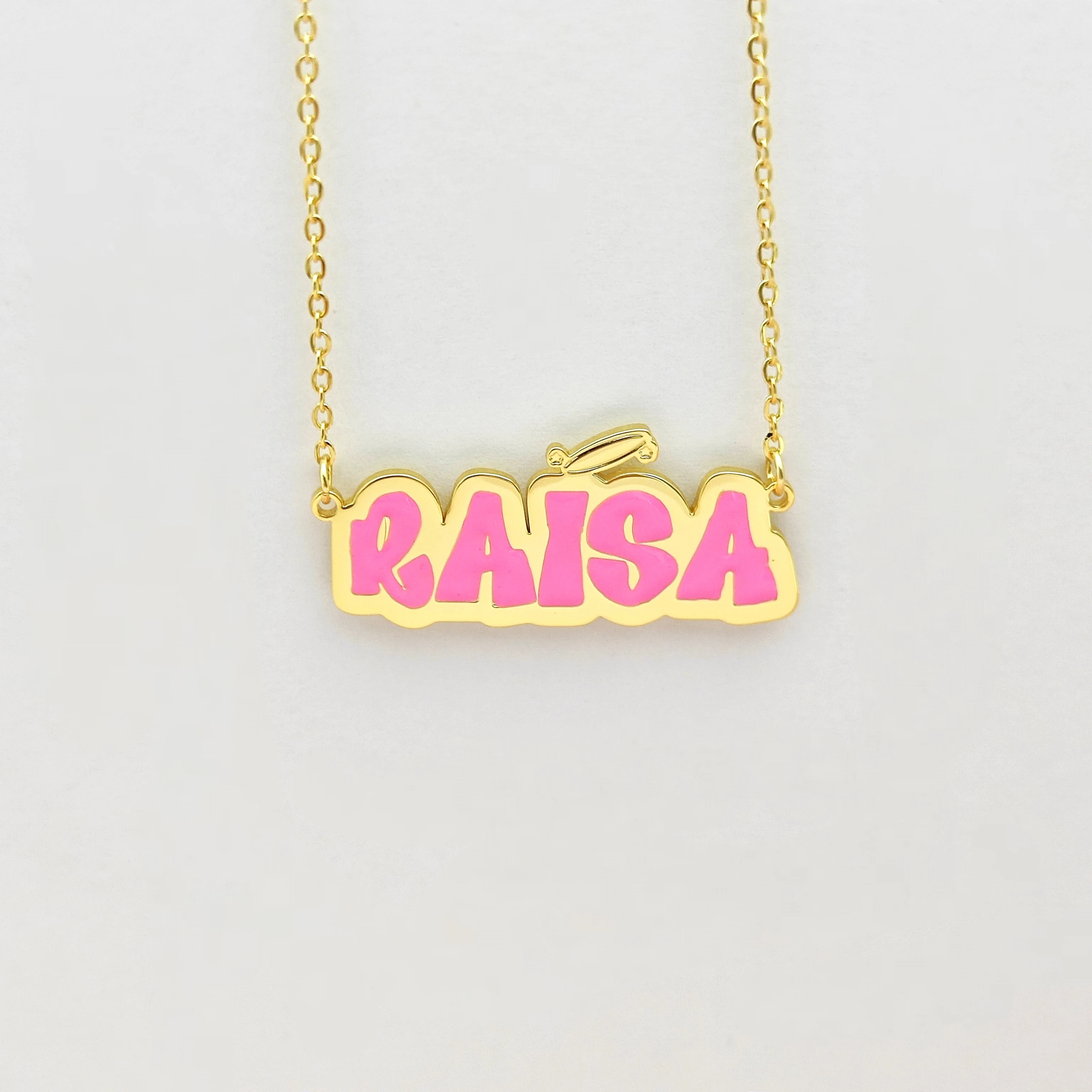 DOREMI Custom Name Necklace Stainless Steel Colorful Necklace Personalized Gifts Enamel Necklace Custom Name Necklace for Women