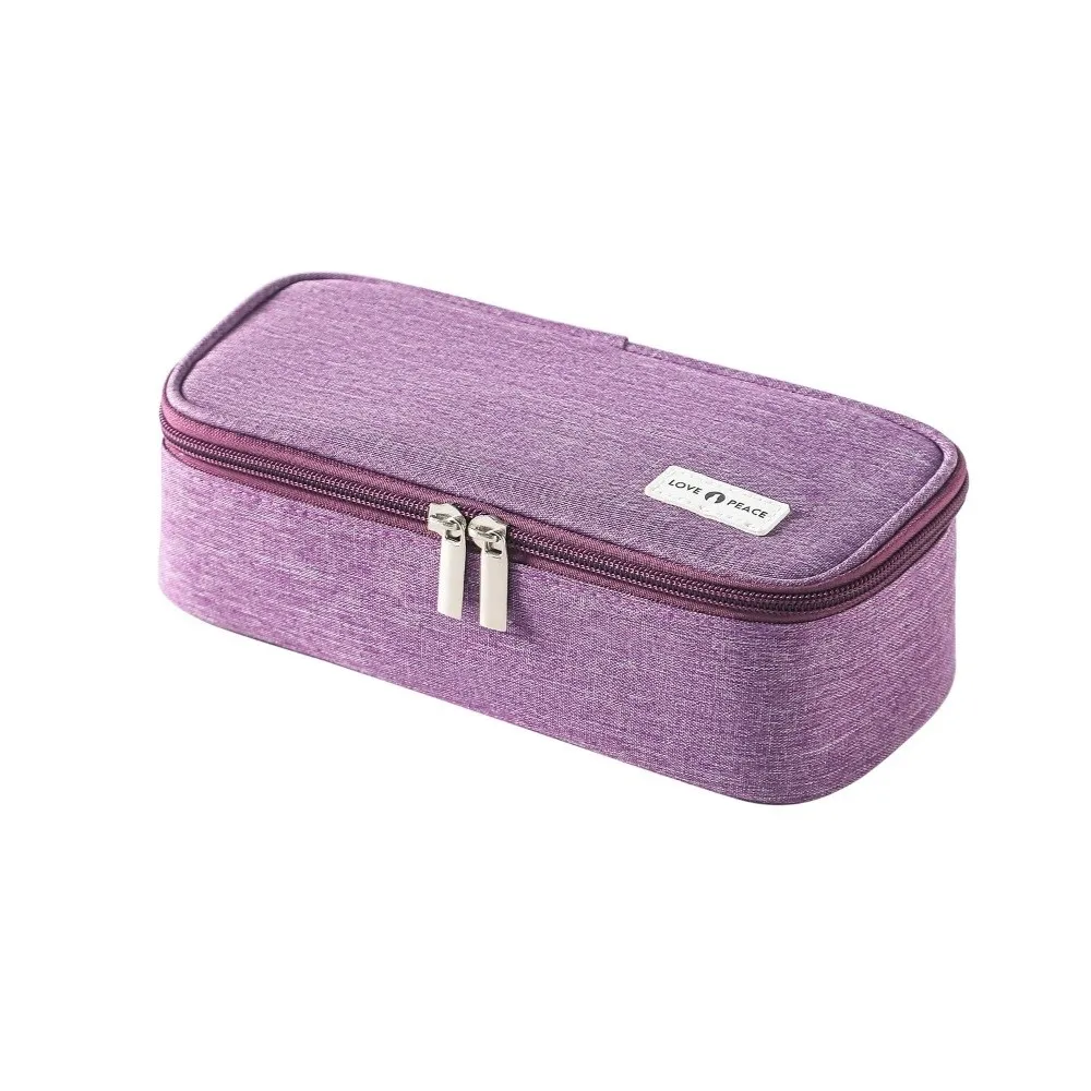 

Simple Pencil Case Large Capacity Zipper Closure Stationery Organizer Multi Pocket Portable Pen Organizer Pouch Office Use