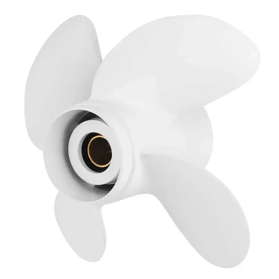 White 13 Spline Propeller Marine Outboard Propeller 10 3/8x13in RH Aluminum Alloy For Yamaha 25‑60HP Engine