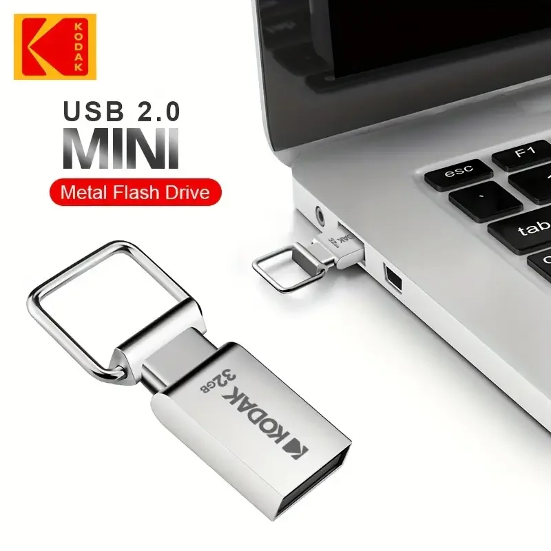 

KODAK K112 Metal USB Flash Drive 32GB 64GB 128GB USB 2.0 High-Speed Memory Stick with Keychain for PC Data Transfer & Storage