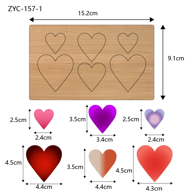 ZYC-157 Heart wooden cutting molds are suitable for use in die-cutting machines