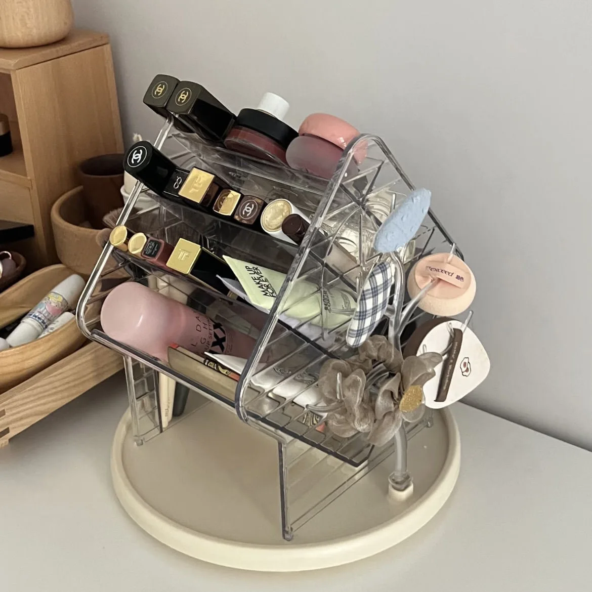 Rotating Cosmetics Storage Rack Ins Style Desktop Organizer Large Capacity High Appearance Multifunctional Box