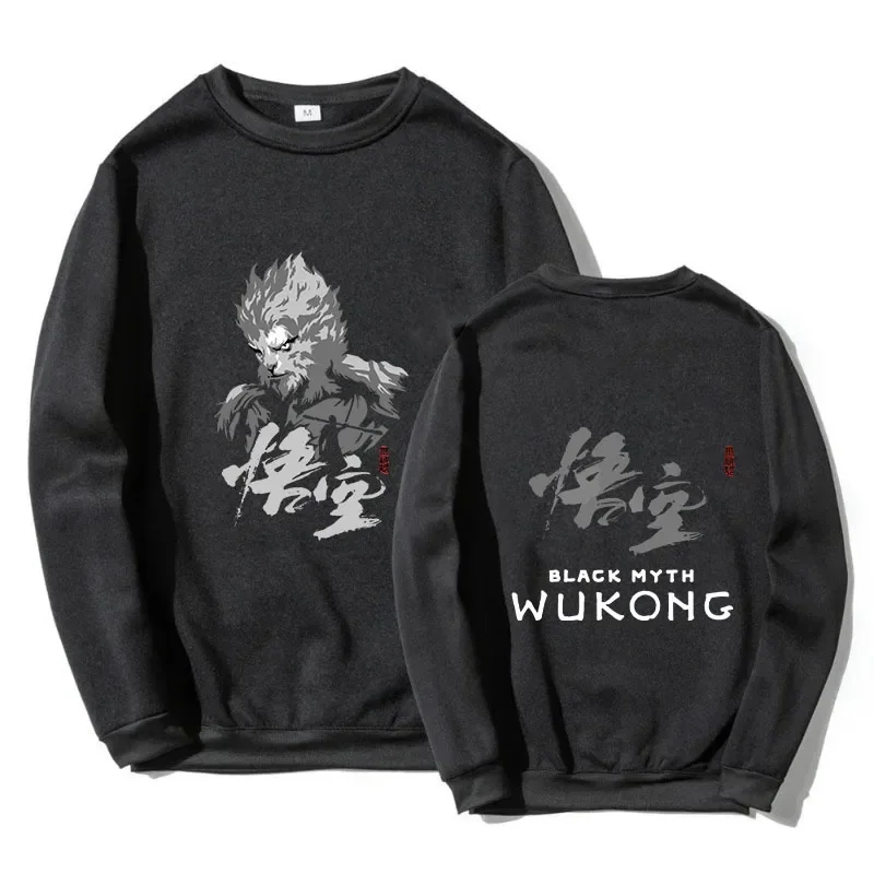 Autumn black myth Wukong printed men pullover 2024 casual hot game men/women round neck sweatshirt solid hip hop unisex top