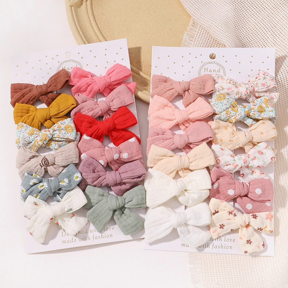 

8/10/12Pcs New Bow Hair Clips for Cute Girls Handmade BB Hairpins Barrettes Headwear Fashion Kids Hair Accessories Set Wholesale