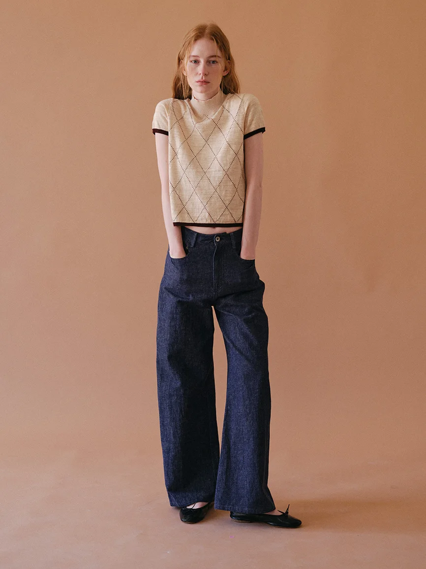 

Spring New Linen Cotton Blend Straight Leg Double Color Buttoned Jeans Casual Ladies High Waist Trousers Linen Cotton Hemp