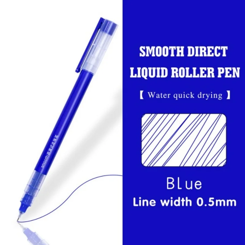 

1Pc Straight Liquid Gel Pen Quick-drying,Large-capacity 0.5mmBlack/Blue/red Ink for Writing School Office Stationery Supplies