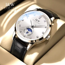 Switzerlan Luxury Brand I&W CARNIVAL Japan MIYOTA Automatic Mechanical Sapphire Men's Watches Moon Phase Waterproof Diamond 625G