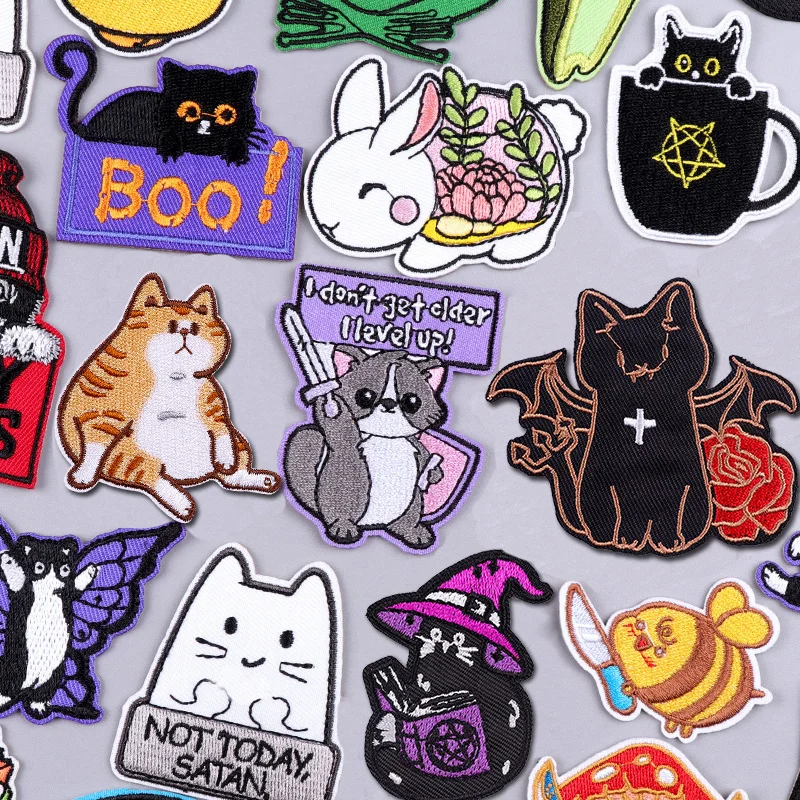 

Animal Letter Embroidery Patch Funny Cat Patch Iron On Patches For Clothing Thermoadhesive Patches On Clothes Cartoon Badges DIY