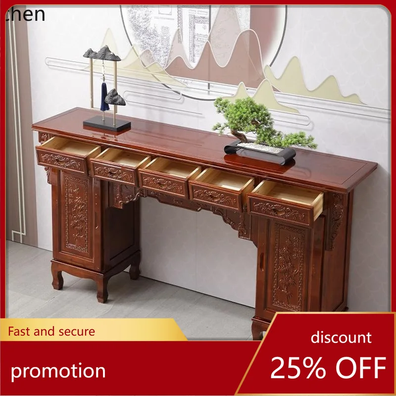 CZ Solid Wood Altar Table Chinese Style Home Buddha Cabinet Hall Solid Wood Carved Cabinet