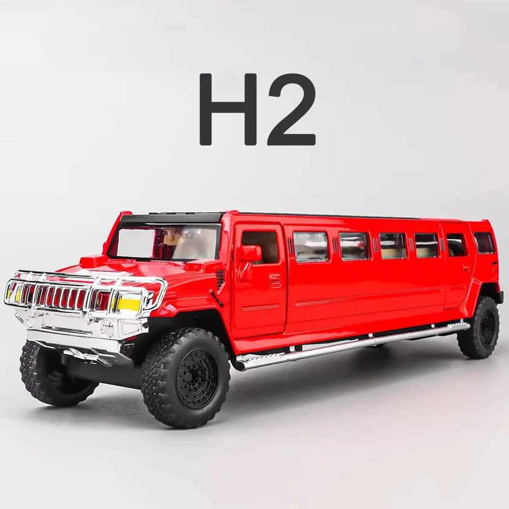 

Масштаб 1:32, модель игрушек H2, автомобили, литые под давлением двери из сплава, могут открыть миниатюрные модели транспортных средств со световым звуком, автомобиль для украшения дома