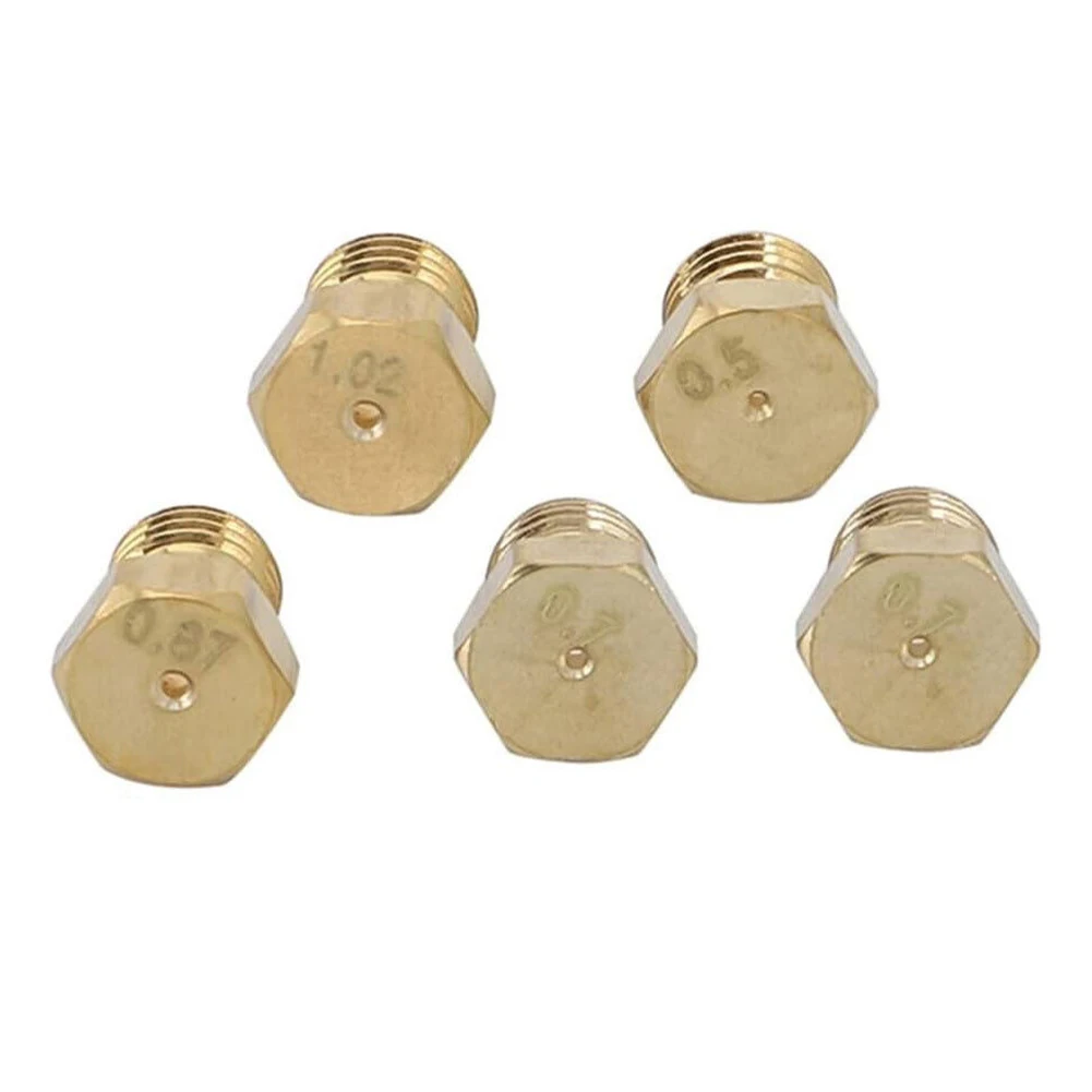 Gas Stove Nozzle Nozzle 5 Pcs For Commercial Gas Stoves Replacement 0.5/0.7/0.7/0.87/1.02 Accessories Brand New