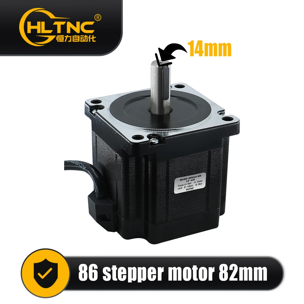 Nema34 Stepper Motor 86 Flange 86HS82 4.5A 4.5N.m 643ozin DC Engine With 4 lead 1500RPM For CNC Router