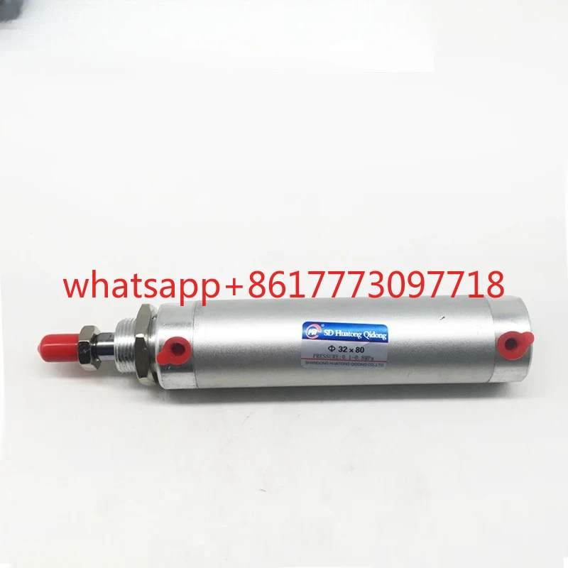 Фото Пневматический пресс-цилиндр BESTEN 32*80 с двойной головкой, одинарным и двойным впуском, круглый цилиндр 32*100