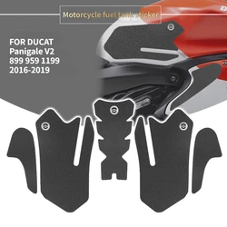 For DUCATI PANIGALE V2 899 959 1199 1299 Black Motorcycle Non-slip Side Fuel Tank Sticker Waterproof Pad  Motorcycle Accessories