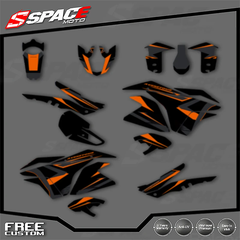 

SPACE Custom Motorcycle Graphics For KTM 2003 2004 2005 2006 2007 2008 2009-2016 ADV1050 1090 1190 RS Decal Stickers Kits 005