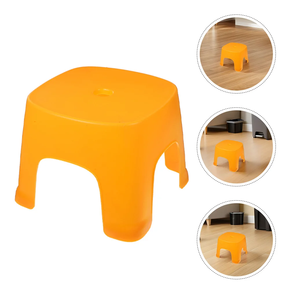 2Pcs Compact Plastic Stool Multipurpose Bathroom Step Stool Stable Footstool for Shower Toilet Training Household Use