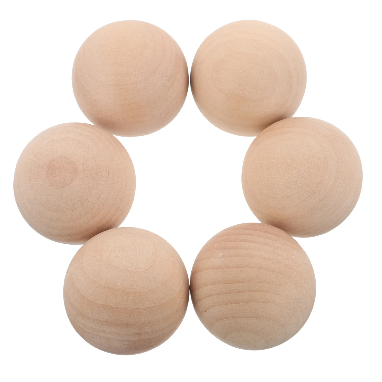 

6Pcs Natural Feel Wooden Croquet Balls 5.5cm Smooth Texture for Outdoor Backyard Lawn Games Crafting Painting Wood Croquet Balls
