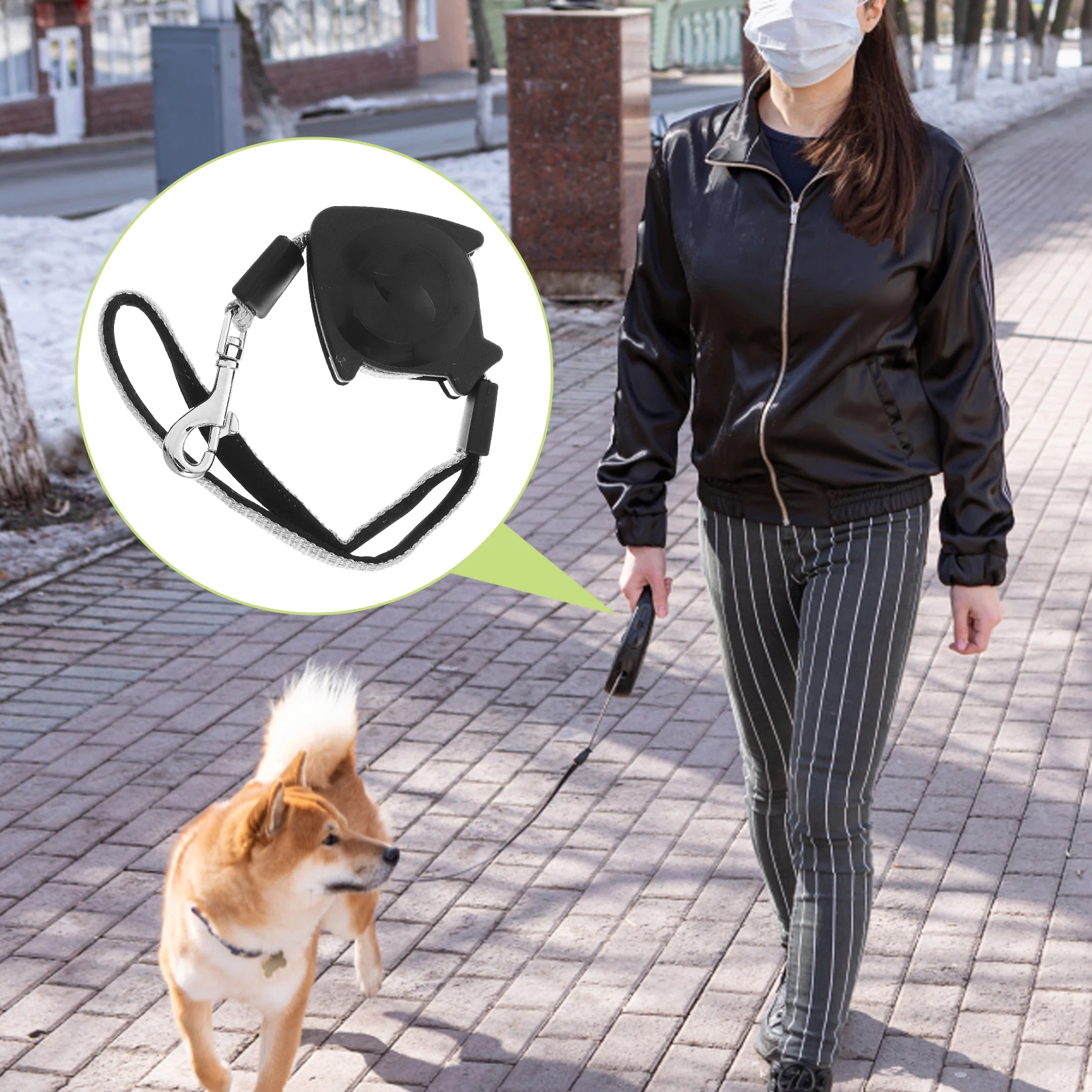 

Automatic Retractable Dog Leash Pet Training Lead Black Reflective Travel Long Durable Telescopic Traction Rope Heavy Duty Metal