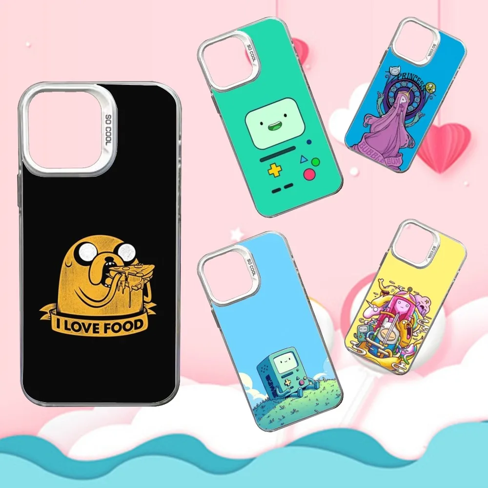 

Cartoon A-Adventures T-Time Phone Case For iPhone 16,15,14,13,12,11,Mini,Pro,SE,MAX White Matte Shockproof Cover
