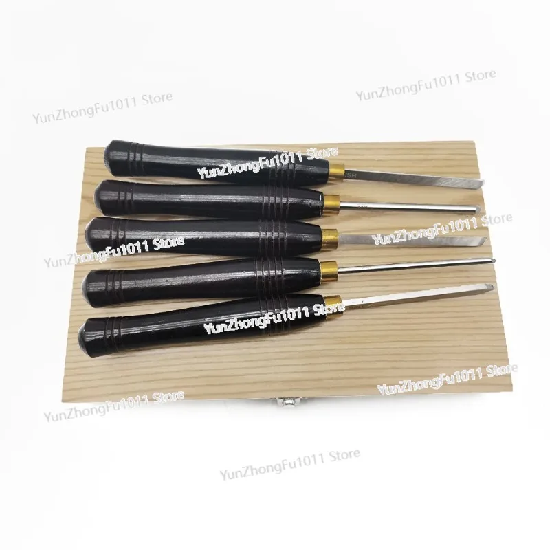 

5Pcs HSS Lathe Chisel Set Woodworking Turning Tool Set High Speed Steel Semicircle Knife Hand-Held Wooden Turning Tool