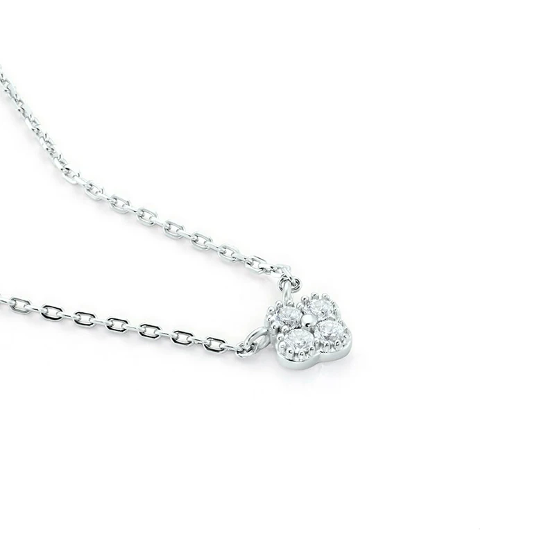 S925 Sterling Silver Turquoise Zircon Four-Leaf Clover Petal Necklace Best-Selling Creative Versatile Jewelry