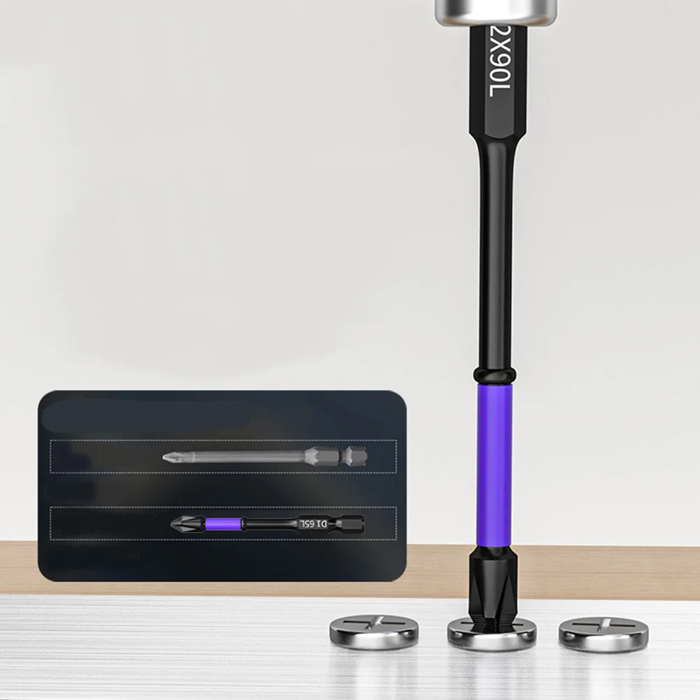 4pcs Non-slip PH2 Magnetic Batch Head Cross Screwdriver Hardness Drill Bit Screw Driver Hand Tools 65/70/90/150mm