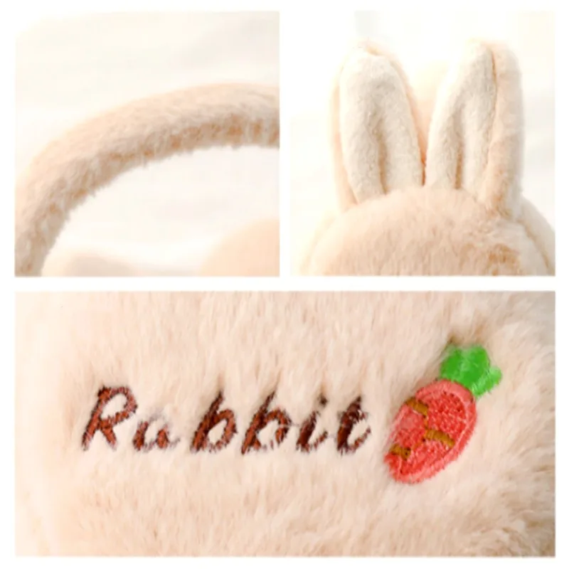 Winter Warm Ear Muffs Cartoon Rabbit Shape Lovely Plush Earmuff Ear Cover Women Girls Headphone Earmuffs Cute Warmer Earlap