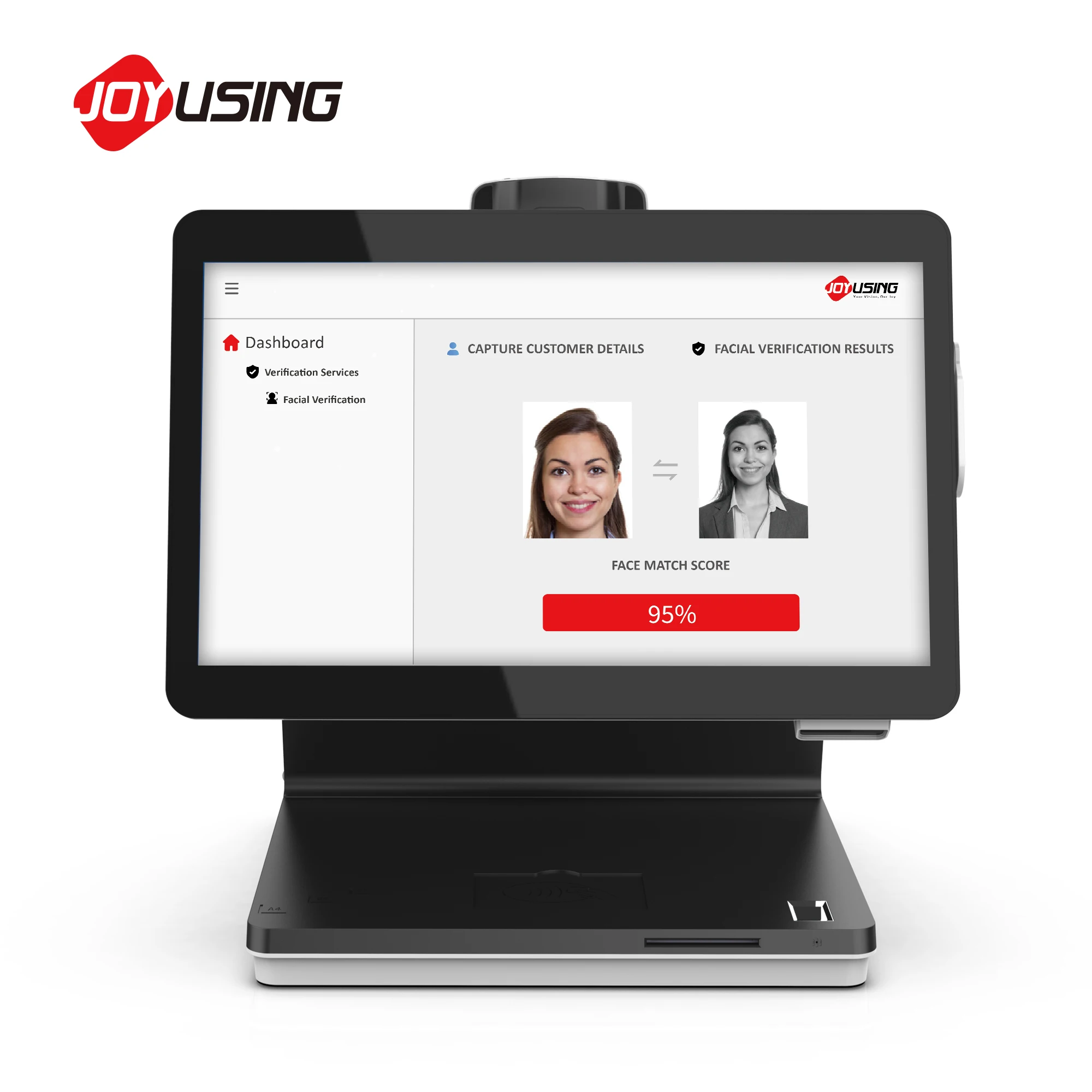 Double Touchscreen Face Recognition Smart Desktop Biometric Terminal All in Function: Fingerprint Reader, NFC IC Card Reader